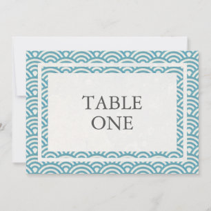 Japanese Seigha Stylized Waves Large Table Number