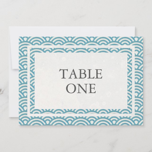 Japanese Seigha Stylized Waves Large Table Number (Front)