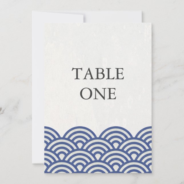 Japanese Seigha Stylized Waves Large Table Number (Front)