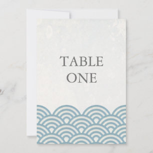 Japanese Seigha Stylized Waves Large Table Number