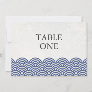 Japanese Seigha Stylized Waves Large Table Number