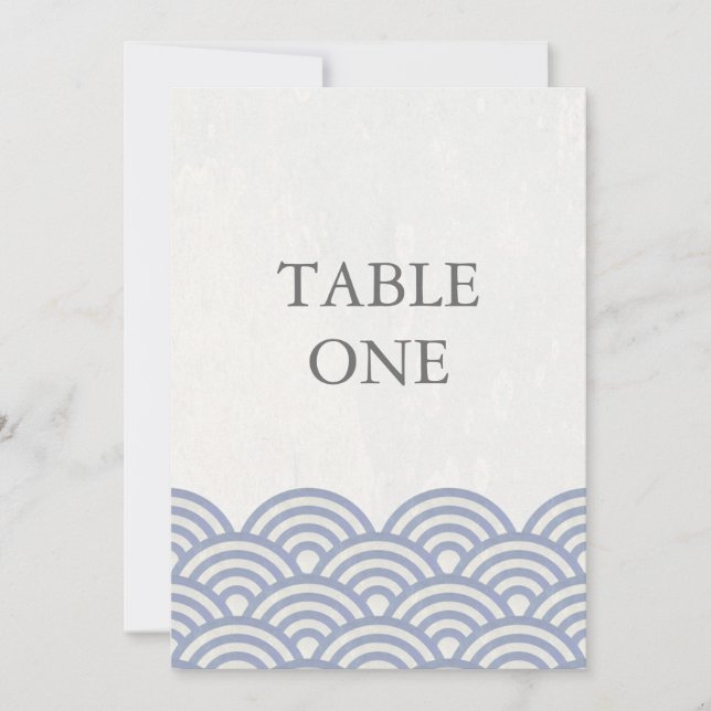 Japanese Seigha Stylized Waves Large Table Number (Front)