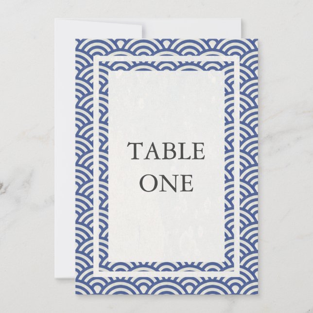 Japanese Seigha Stylized Waves Large Table Number (Front)