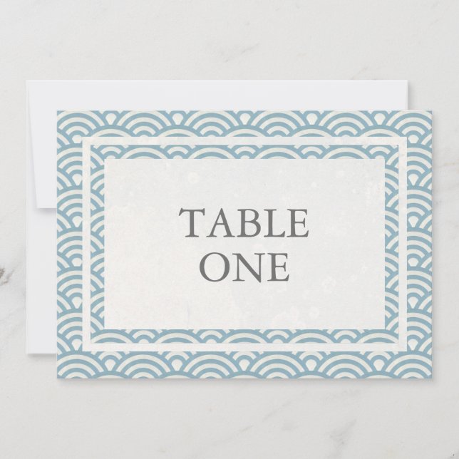 Japanese Seigha Stylized Waves Large Table Number (Front)