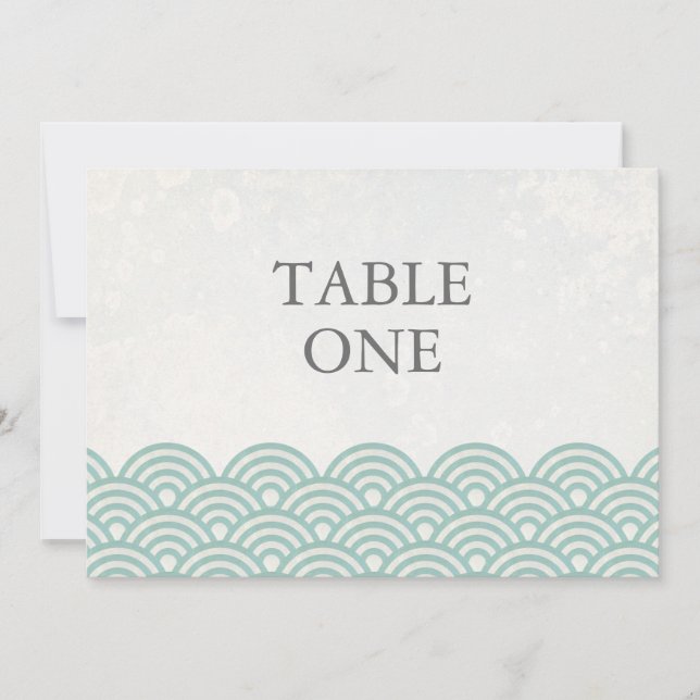 Japanese Seigha Stylized Waves Large Table Number (Front)