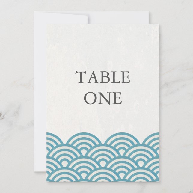 Japanese Seigha Stylized Waves Large Table Number (Front)