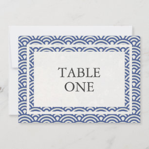 Japanese Seigha Stylized Waves Large Table Number