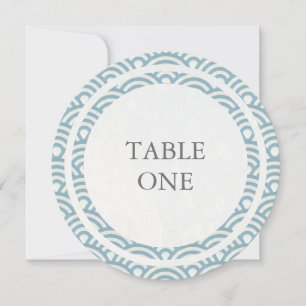 Japanese Seigha Stylized Waves Round Table Number