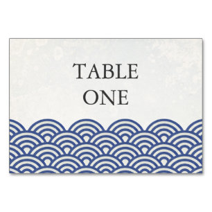 Japanese Seigha Stylized Waves Table Number