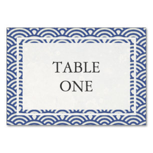 Japanese Seigha Stylized Waves Table Number