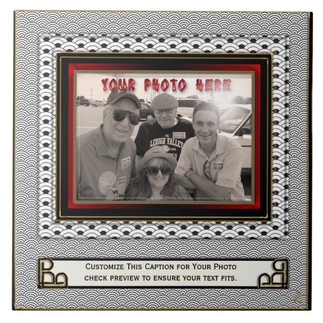 Japanese Shell Pattern + Photo Tile (Personalized) (Front)