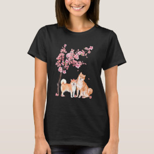 Japanese Shiba Inu Cherry Blossom Flower Sakura Tr T-Shirt