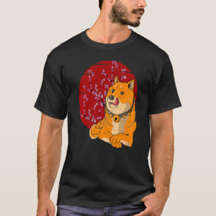 Japanese Shiba Inu Dog Cherry Blossom T-Shirt