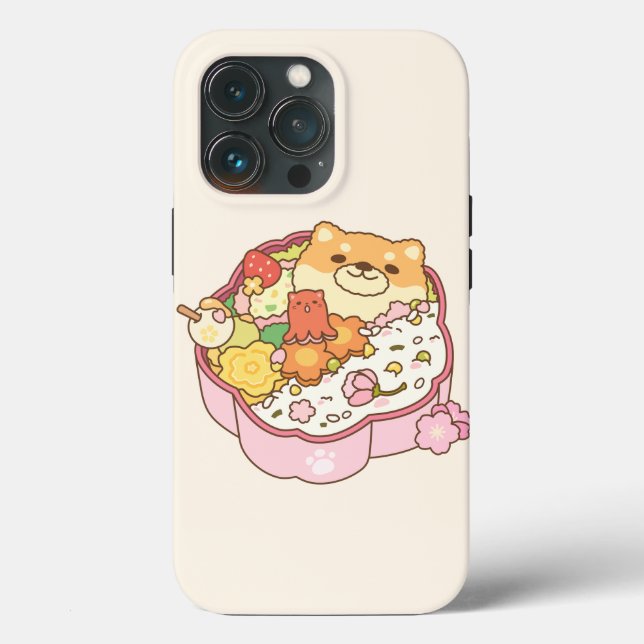 Japanese Shiba Inu Sakura Bento Box Postcard Case-Mate iPhone Case (Back)