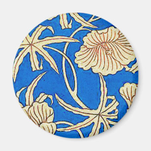 Japanese silk fabric - blue and beige magnet