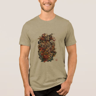 Japanese Skeleton Art | Gothic Floral Skull Tri-Blend Shirt
