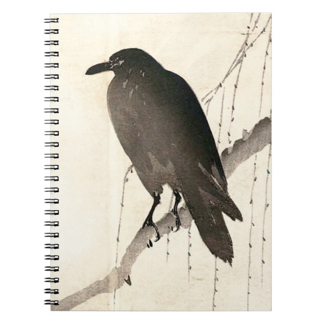 Japanese sketch of a raven notebook (Front)