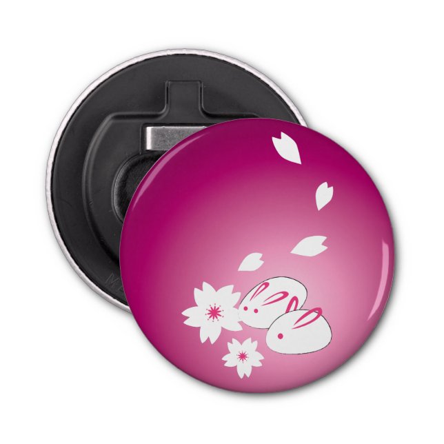 Japanese Snow Rabbits and Sakura Bottle Opener (Front)