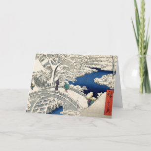 JAPANESE SNOW SCENE Folded Greeting Card