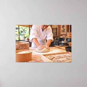 Japanese Soba Chef Canvas Print