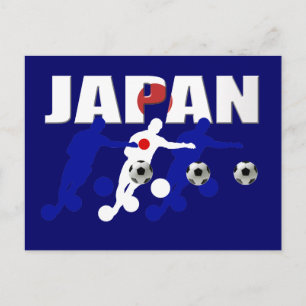 Japanese soccer players and soccer fans gifts postcard