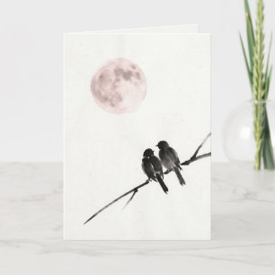 Japanese Soft Moon Besties Galentines Card