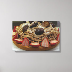 Japanese Spaghetti & Strawberry Cake Canvas Print