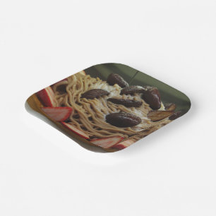 Japanese Spaghetti & Strawberry Cake Paper Plate