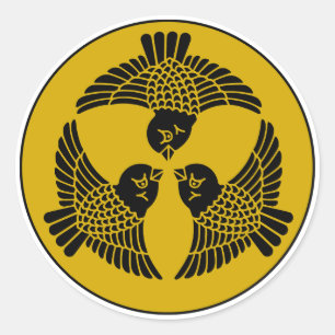 Japanese Sparrow Crest Classic Round Sticker