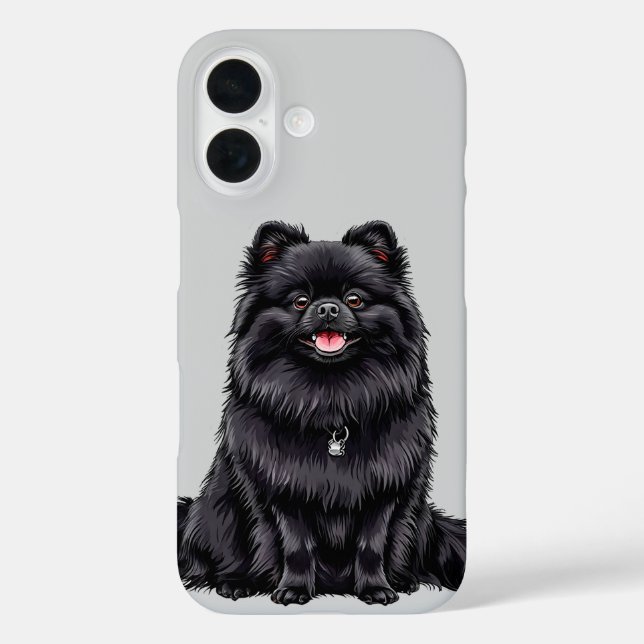 Japanese Spitz Black Dog Cute Puppy Pet Lover Case-Mate iPhone Case (Back)