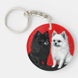 Japanese spitz dog keychain