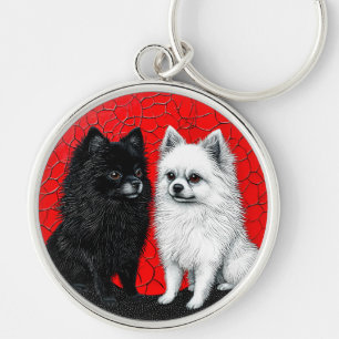 Japanese spitz dog keychain