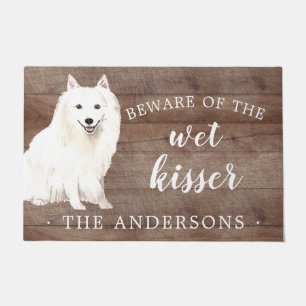 Japanese Spitz Dog Personalized Door Mat