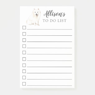 Japanese Spitz Dog Personalized To Do List Post-it Notes