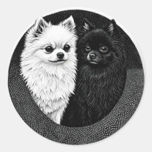 Japanese spitz dogs classic round sticker