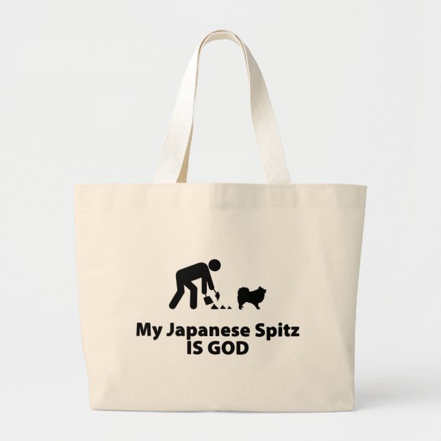 Japanese Spitz Large Tote Bag (Front)