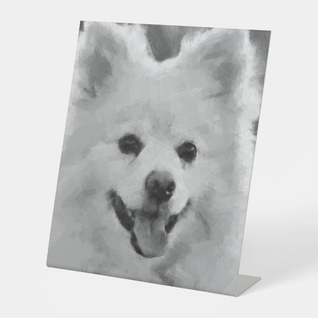 Japanese Spitz Pedestal Sign (Front)
