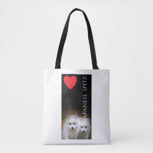 Japanese Spitz Puppies Tote Bag