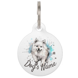 Japanese Spitz puppy Pet Tag