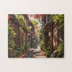 Japanese Stone Alley in Autumn 252-Piece Jigsaw Puzzle