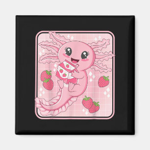 Japanese Strawberry Milk Anime Pink Kawaii Axolotl Magnet