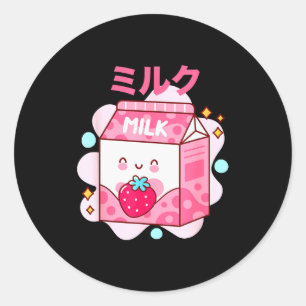 Japanese Strawberry Milk - Nk Strawberry Milk Shak Classic Round Sticker