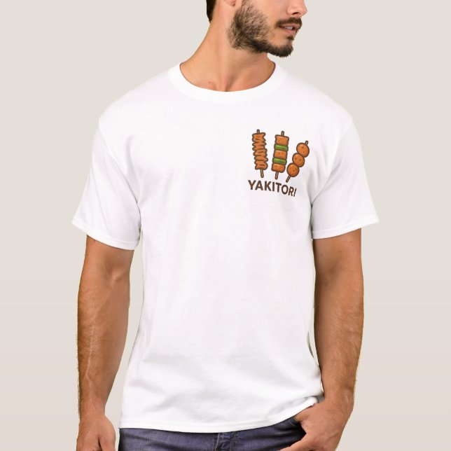 Japanese Street Food Vibes – Yakitori Design T-Shirt (Front)