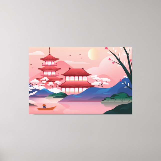 Japanese Style Art Canvas Print (Front)
