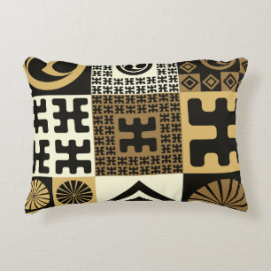 Japanese style, black gold seamless patterns. accent pillow