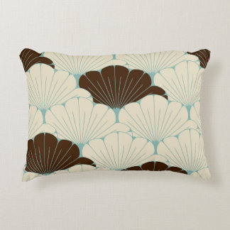 Japanese Style Blue Foliage Tile Accent Pillow