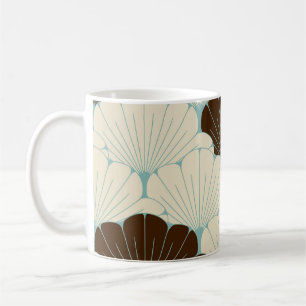 Japanese Style Blue Foliage Tile Coffee Mug