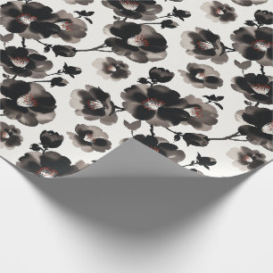 Japanese-style camellias wrapping paper