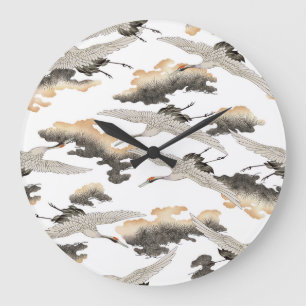 Japanese style crane: elegant design. large clock