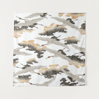 Japanese style crane: elegant design. tapestry